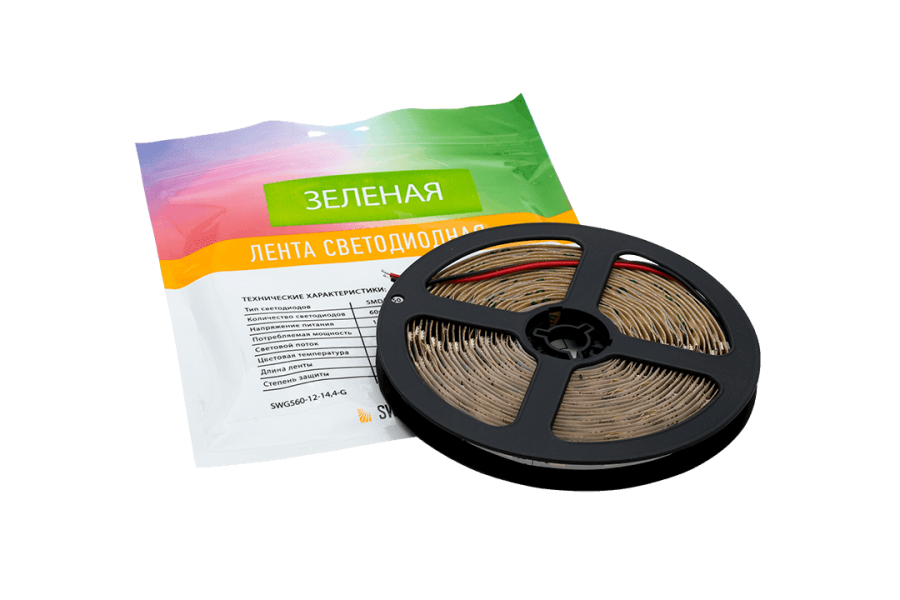 Лента светодиодная SWG SWG560, IP20, зеленый