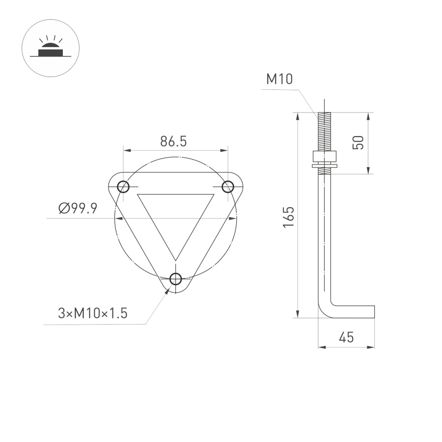 Светильник LGD-LANDMARK-BOLL-H800-20W Warm3500-MIX (GR, 300 deg, 230V) (Arlight, IP65 Металл, 5 лет)