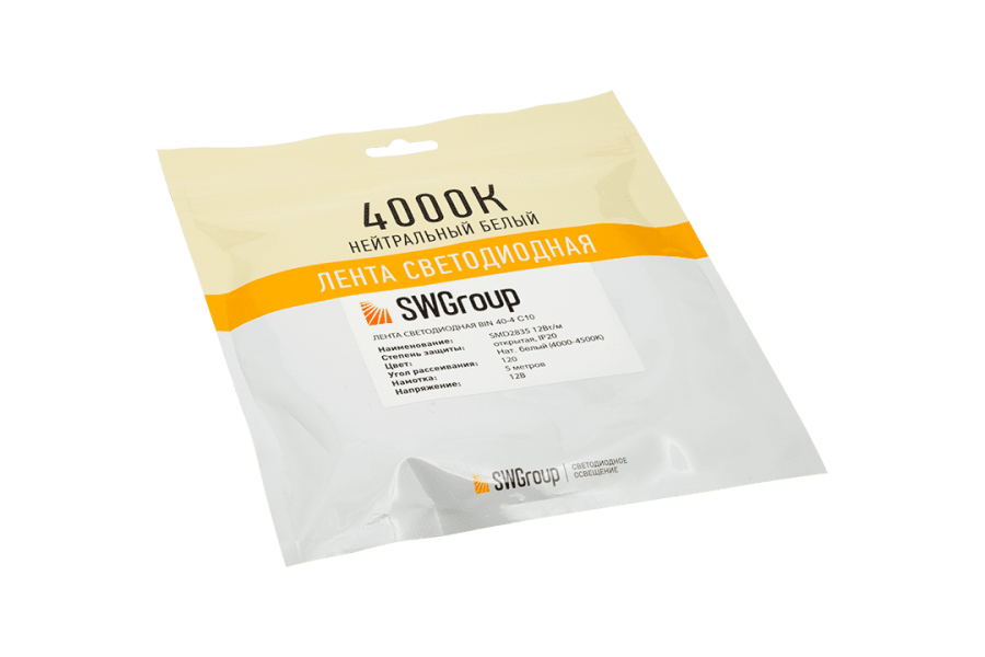 Лента светодиодная SWG SWG2120, 12 Вт/м, 12В, нейтральный белый