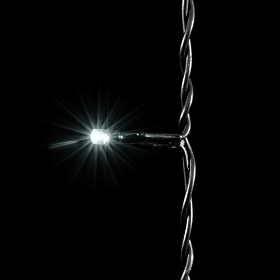 Гирлянда Занавес 1 x 6 м Белый 220В, 600 LED, Провод Черный ПВХ, IP54