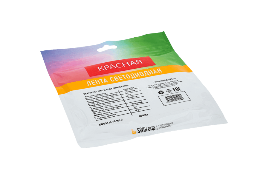 Лента светодиодная SWG SWG3120, IP20, красный