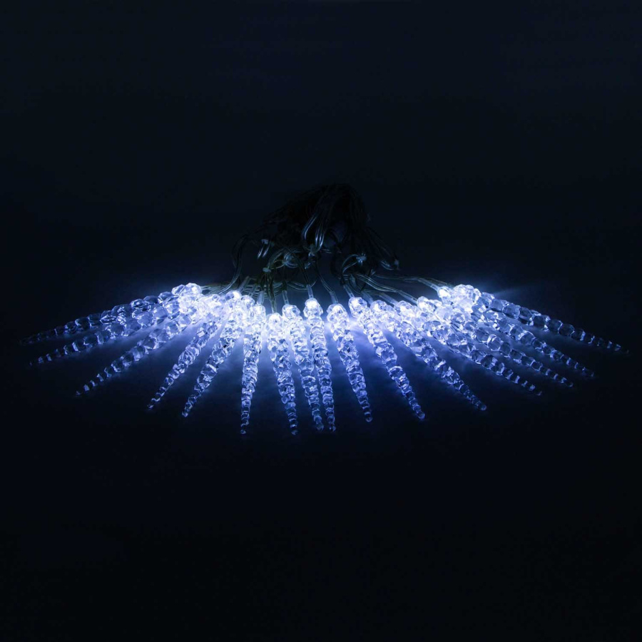 Гирлянда Сосульки 4м Белые 16см 24В, 16LED, Провод Прозрачный ПВХ, IP54