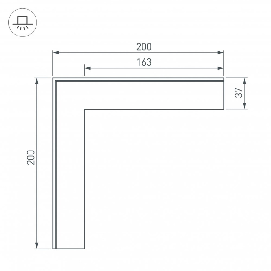 Угол SL-LINIA45-FANTOM внешний (Arlight, Металл)