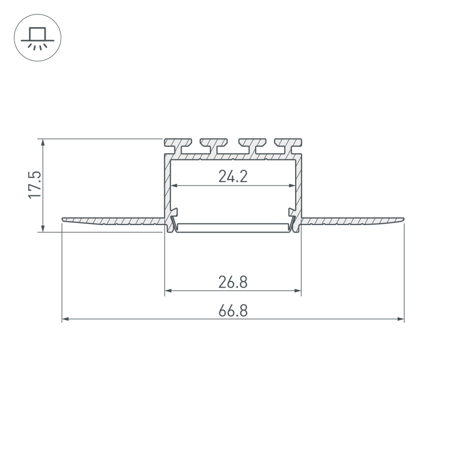 Профиль PLS-F-HIDE-2000 (Arlight, Алюминий)