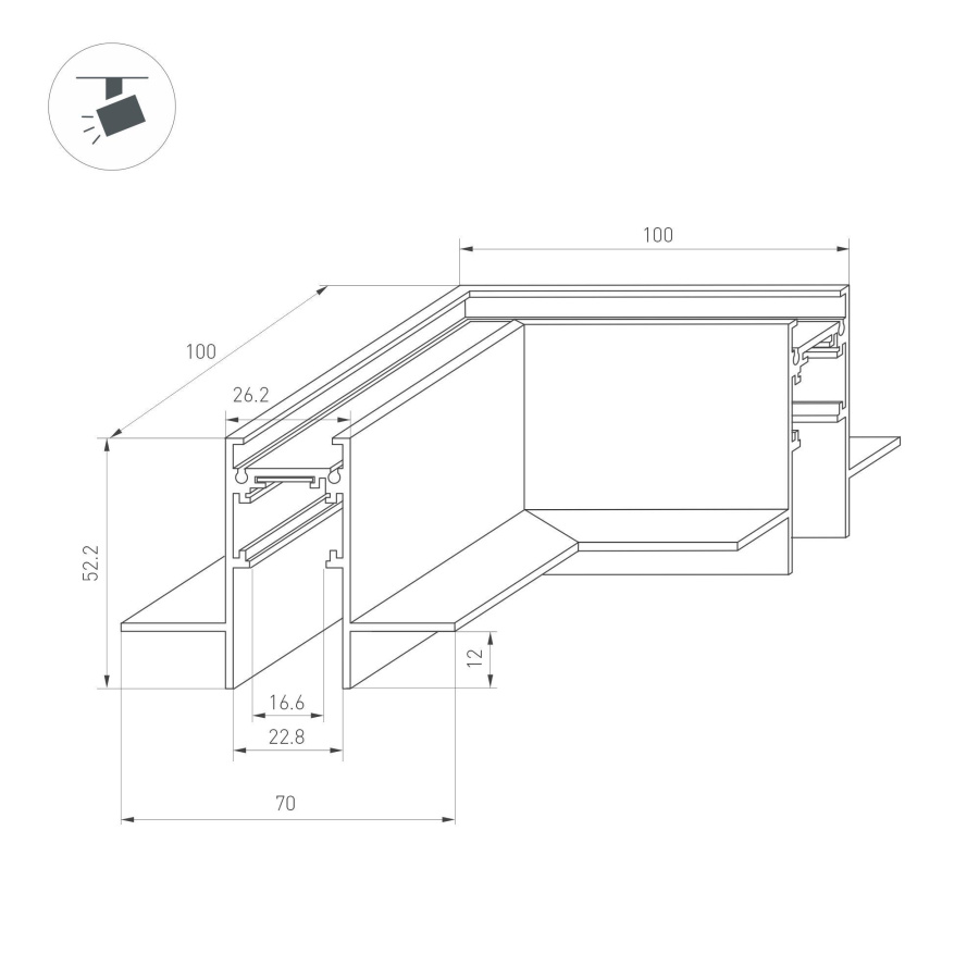 Коннектор угловой MAG-ORIENT-CON-2652-FDW-L90 (WH) (Arlight, IP20 Металл, 3 года)