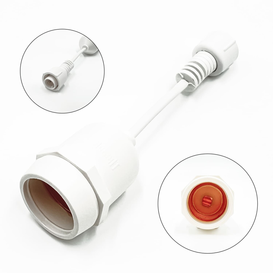 Белт-Лайт UNIBELT 10м, Провод Белый Каучук, Шаг 50 см, 20 Подвесных Патронов, IP65