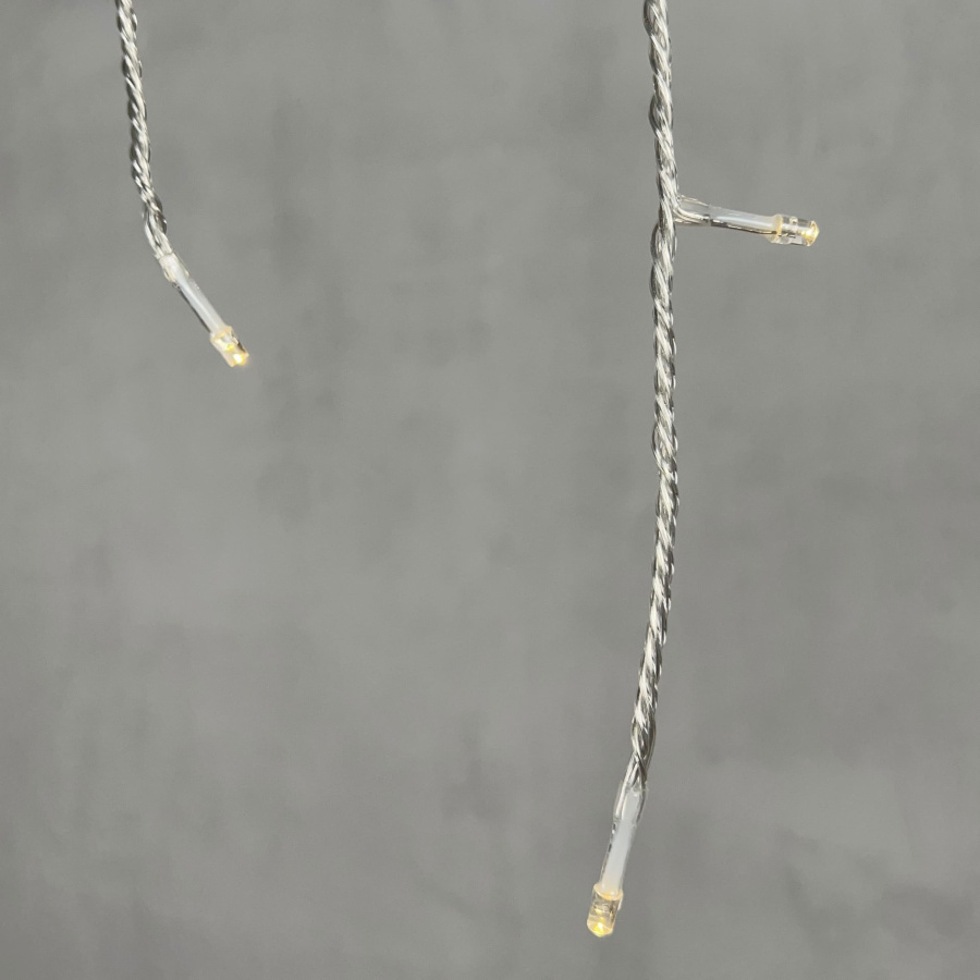 Гирлянда Бахрома на Батарейках 3 x 0,5 м Шампань, 100 LED, Провод Прозрачный Силикон, IP65