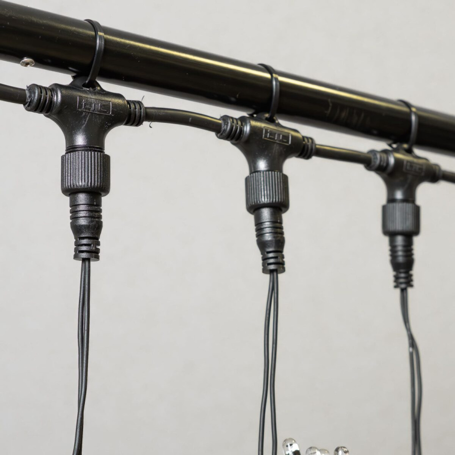 Гирлянда Занавес 2 x 3 м Тепло-Белый 220В, 600 LED, Провод Черный Каучук 2,3мм, IP65