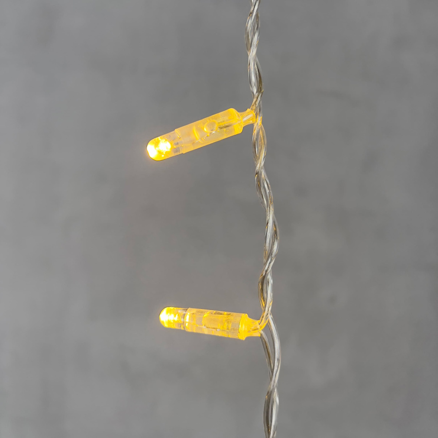 Гирлянда Бахрома с Колпачком 3,1 x 0,5 м Тепло-Белая 220В, 120 LED, Провод Прозрачный ПВХ, IP65