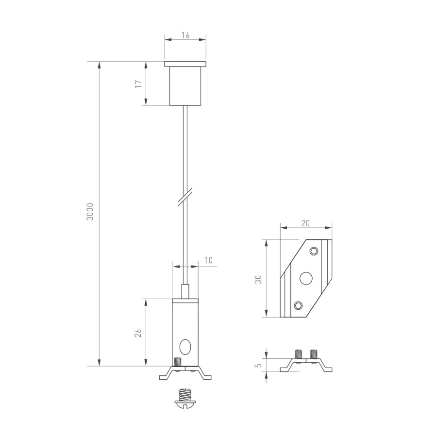 Подвес MAG-HANG-25-L3000 (SL) (Arlight, Металл)