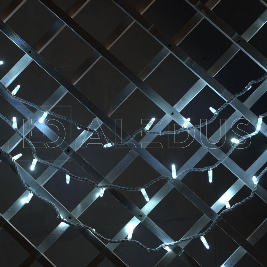 Гирлянда (Нить) ALEDUS, 220 В, 10 м, белый провод, белый, с мерцанием