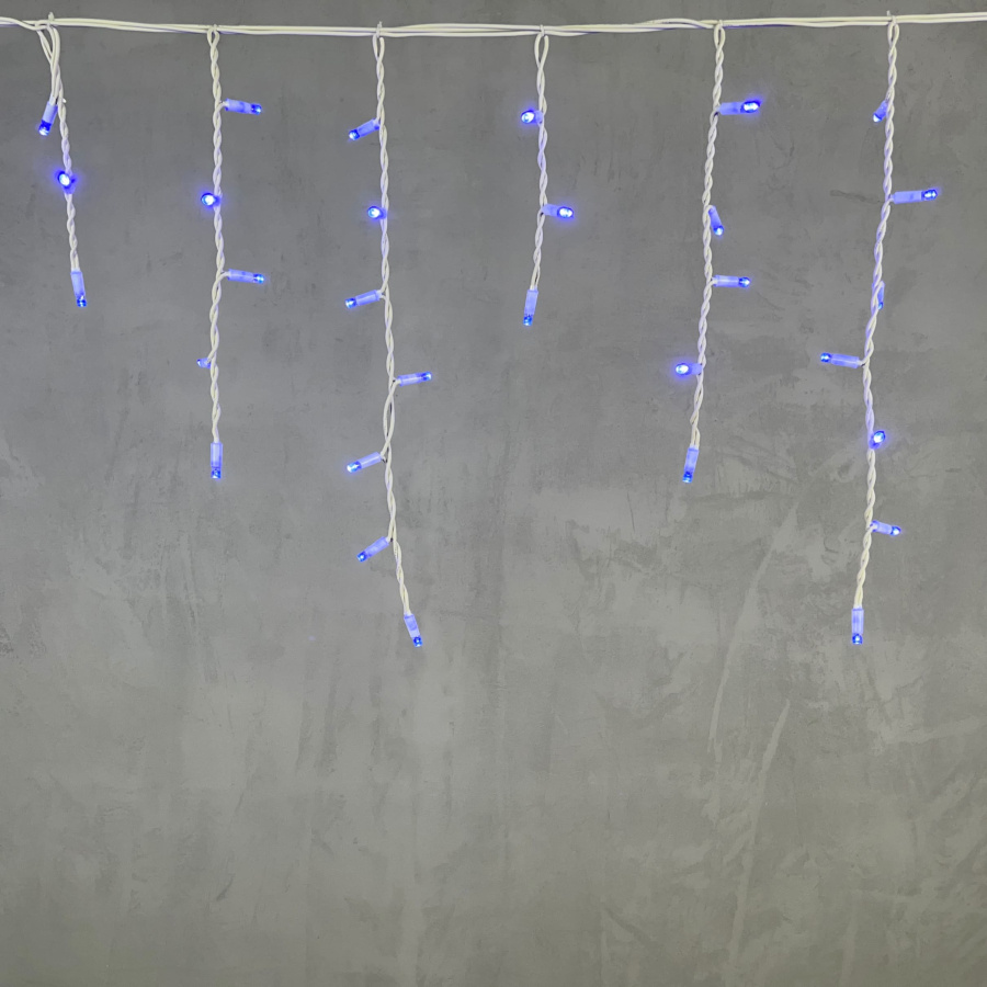 Гирлянда Бахрома 3,1 x 0,5 м Синяя 220В, 120 LED, Провод Белый Каучук, IP65