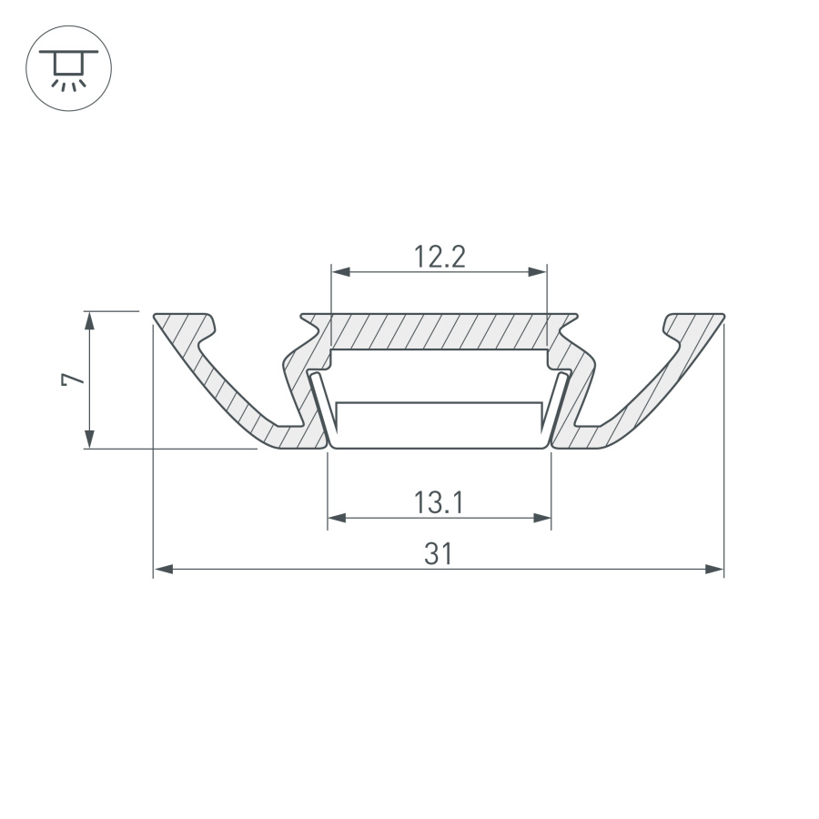 Профиль PHS-A-2000 ANOD (Arlight, Алюминий)