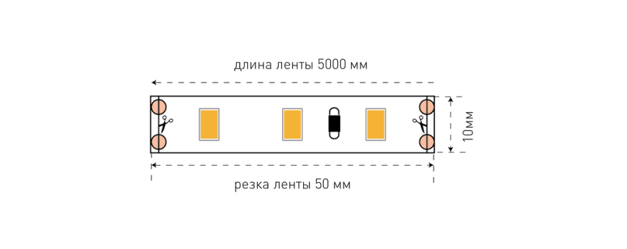 Лента светодиодная SWG SWG660, 12 Вт/м, 12В, IP20, холодный белый