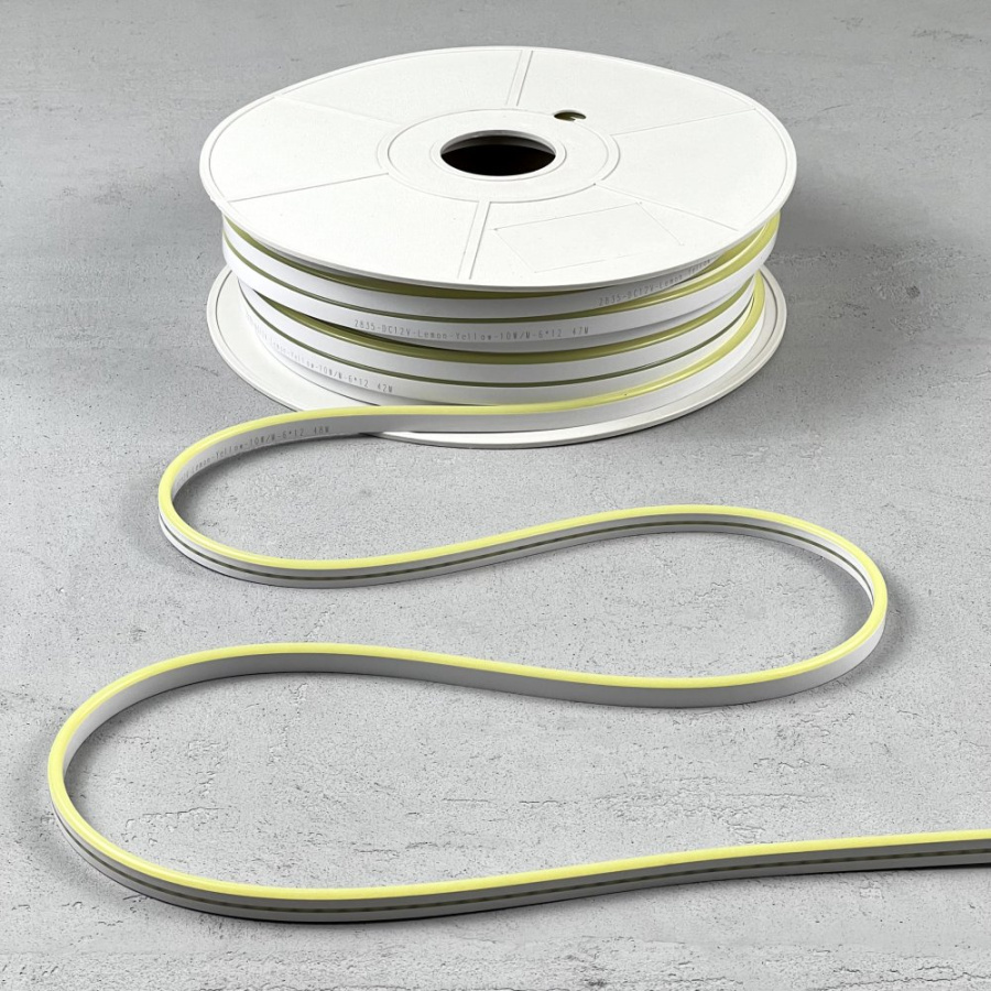 Односторонний Гибкий Неон 8х16мм Желтый 12В, IP65