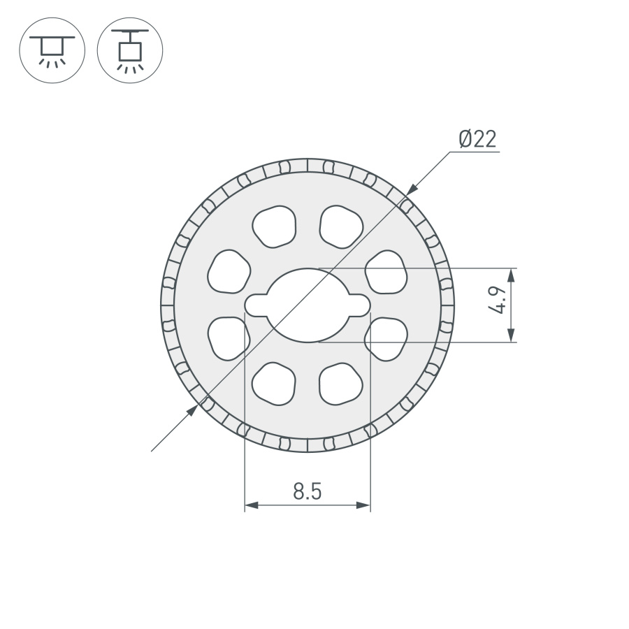 Силиконовый профиль WPH-FLEX-ROPE-D22-360deg-S8-10m WHITE (Arlight, Силикон)