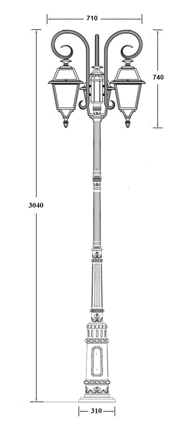 Наземный фонарь 91110fLB/18 E7 Bl