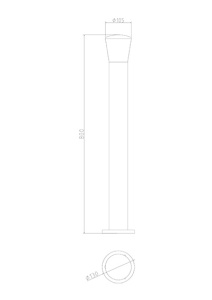 Светильник "Мира" Bollard light  220V E27 40W  G4067- 800 .  Цвет: черный