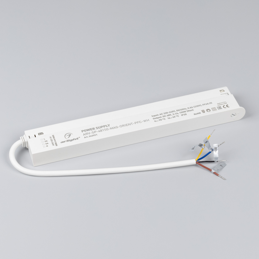 Блок питания ARV-SP-48150-MAG-ORIENT-PFC-WH (48V, 3.1A, 150W) (Arlight, IP20 Пластик, 5 лет)