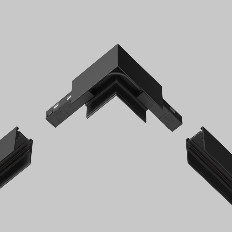 Коннектор питания угловой гибкий 15 см Exility черный для трековой системы Technical TRA034CPC-42B-15-1