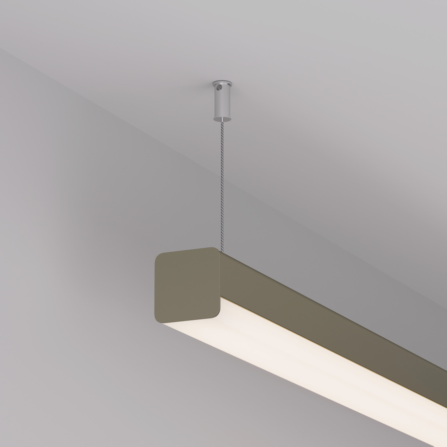 Профиль с экраном LINE-D-3030-2000 SQUARE OLIVE GREY+OPAL (Arlight, Алюминий)