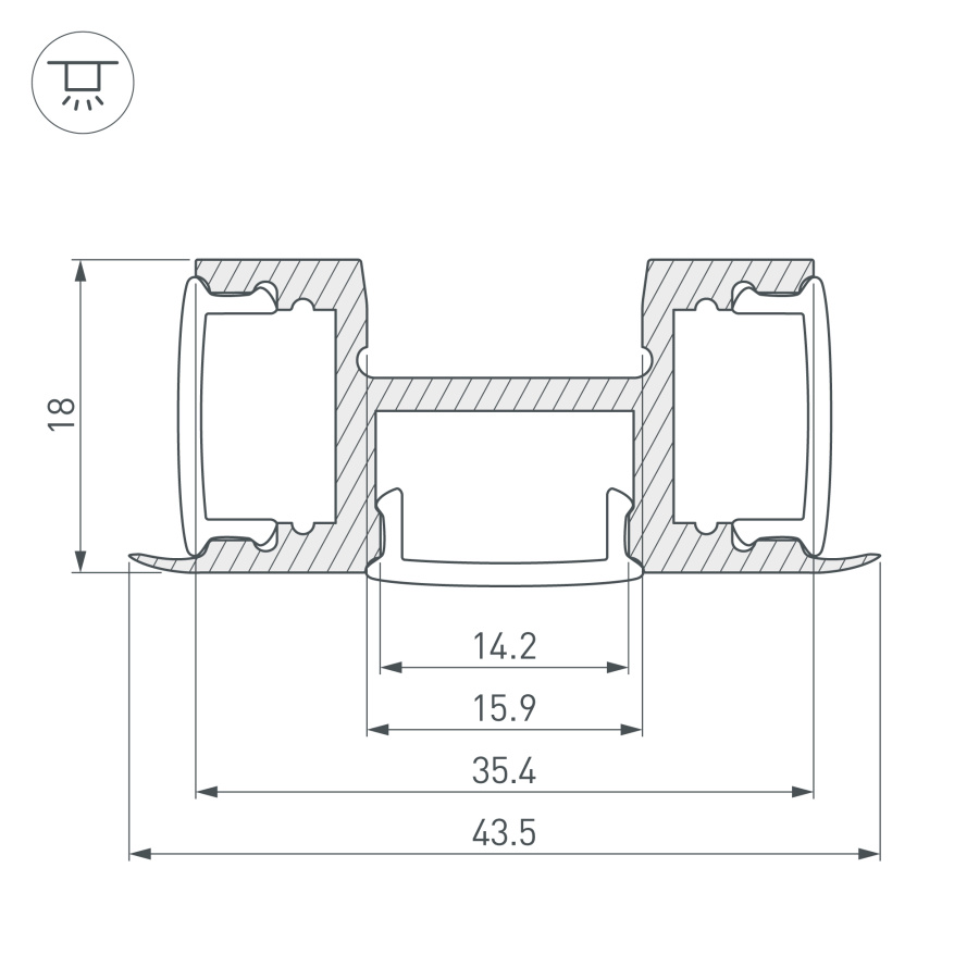 Профиль ARH-TRI-D-2000 ANOD (Arlight, Алюминий)