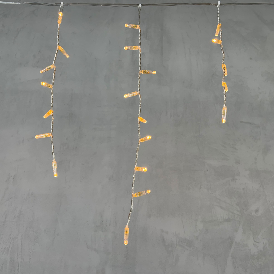 Гирлянда Бахрома с Колпачком 4,9 x 0,5 м Экстра Тепло-Белая 220В, 189 LED, Провод Прозрачный ПВХ, IP65