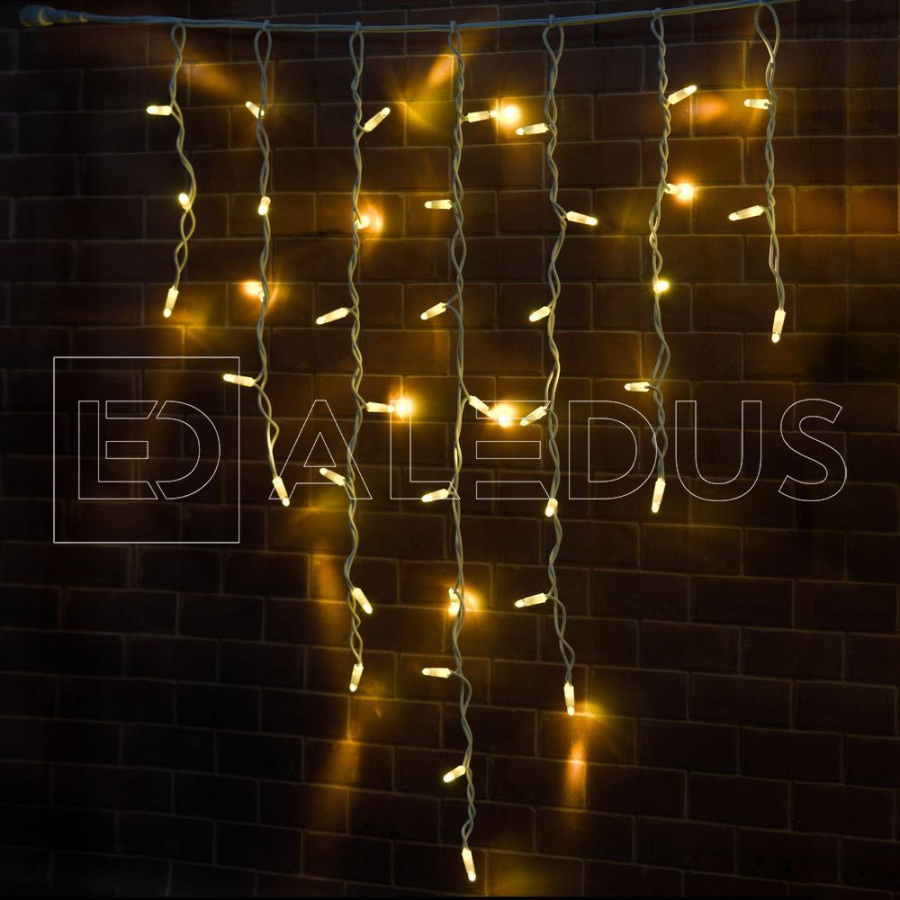 Бахрома (Айсикл) ALEDUS, 220 В, 3x0.9 м, белый провод, резина, теплый белый, без мерцания