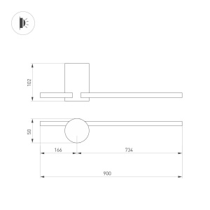 Светильник SP-VINCI-S900x55-10W Warm3000 (WH, 110 deg, 230V) (Arlight, IP20 Металл, 3 года)