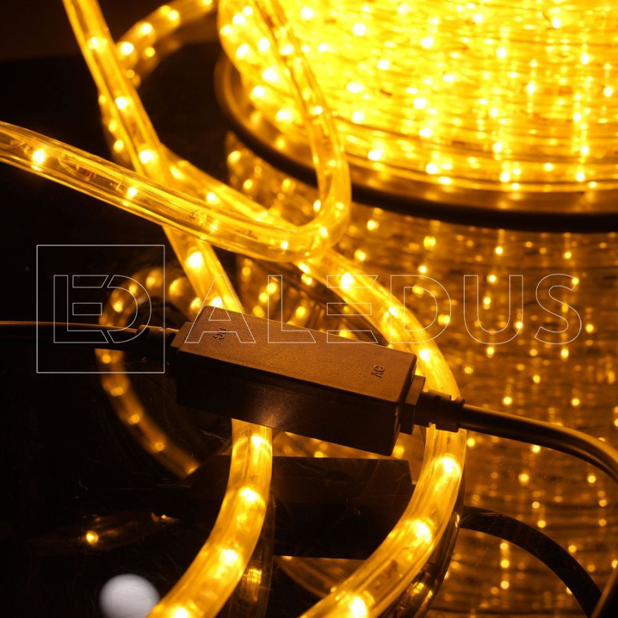 Дюралайт ALEDUS, 220 В, 13 мм, бухта 10 м, теплый белый