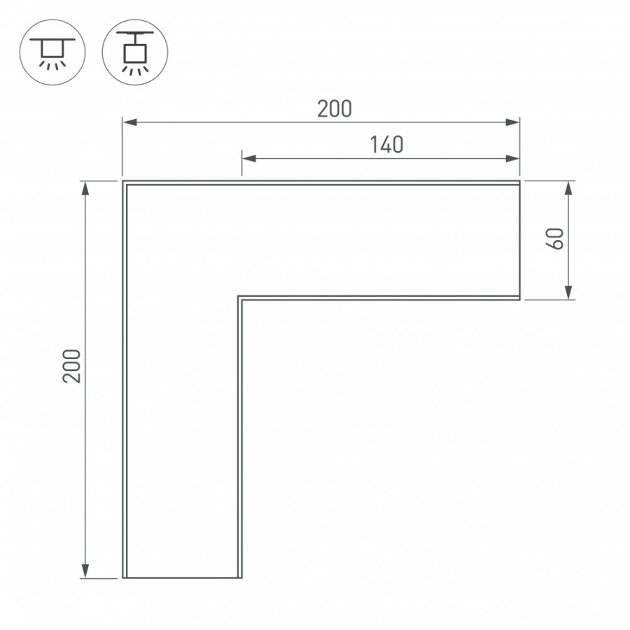 Угол SL-LINE-6070 (Arlight, Металл)