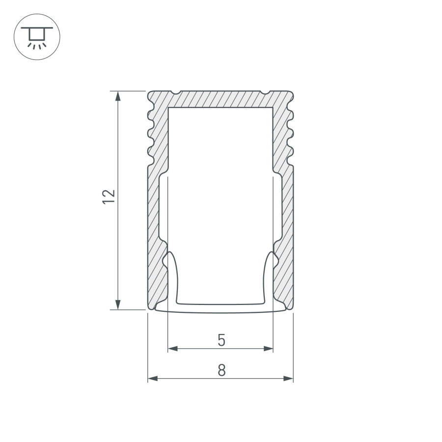 Профиль SL-MINI-8-H12-2000 BLACK (Arlight, Алюминий)