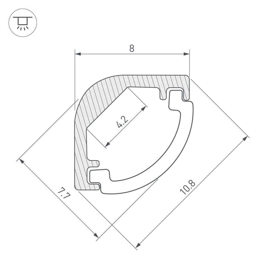 Профиль ARH-KANT-H8-2000 ANOD (Arlight, Алюминий)