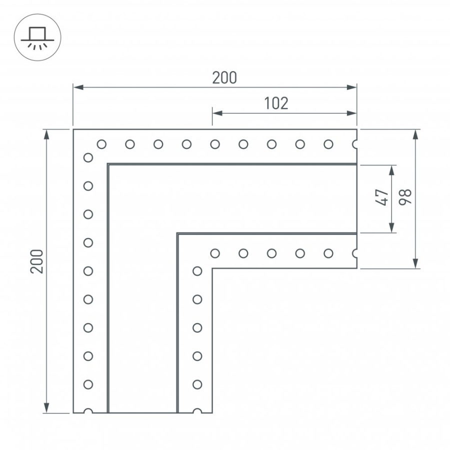 Угол SL-LINIA45-FANTOM (Arlight, Металл)