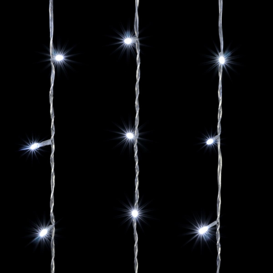 Гирлянда Занавес 2 x 3 м Белый с Мерцанием Белого Диода 220В, 600 LED, Провод Прозрачный ПВХ, IP54