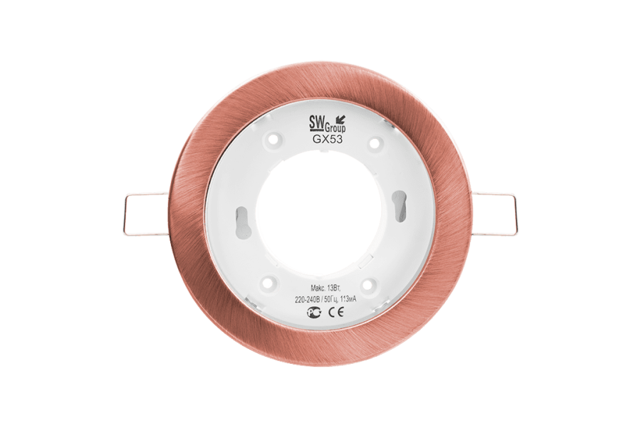 Светильник встраиваемый GX53, медь