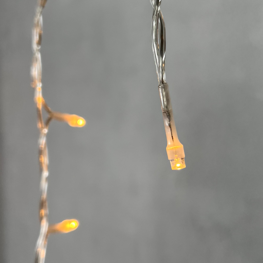 Гирлянда Бахрома 4,9 x 0,5 м Экстра Тепло-Белая 220В, 240 LED, Провод Прозрачный ПВХ, IP54