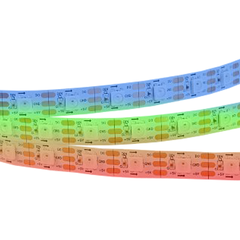 Светодиодная лента: 14.4Вт, 24В, 60шт/м, 5050, многоцветная IP20