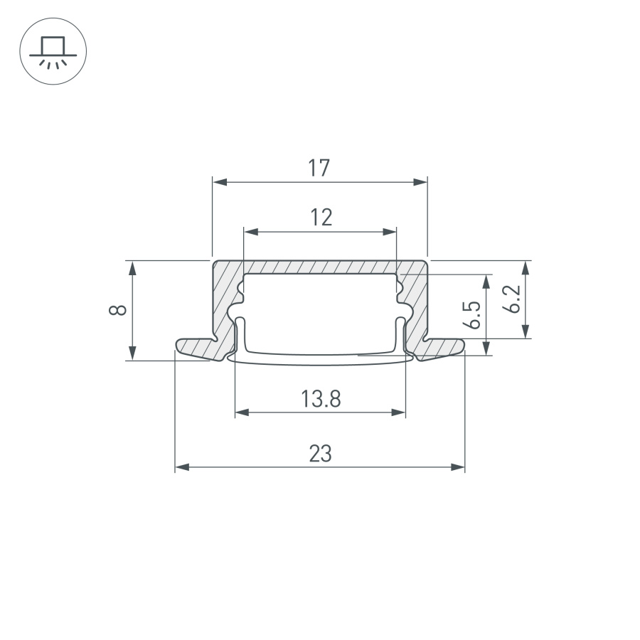Профиль LINE-2308-F-2000 WHITE (Arlight, Алюминий)