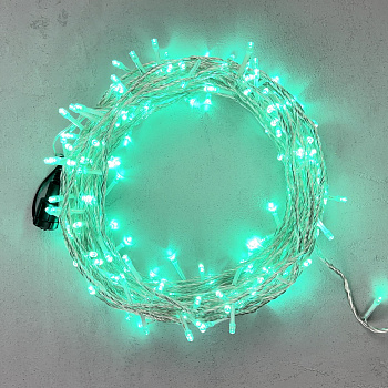 Гирлянда Нить 20м Аква с Возможностью Управления 24В, 200 LED, Провод Прозрачный Силикон, IP65