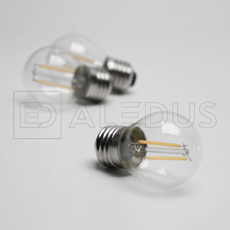 Светодиодная лампа филамент ALEDUS для Белт лайта, E27, G45, теплая белая
