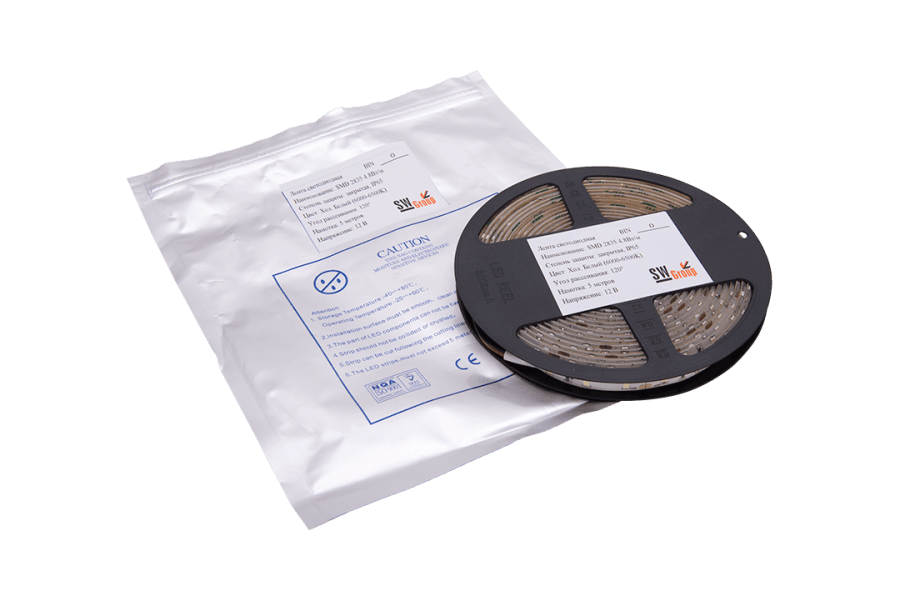 Лента светодиодная SWG SWG260, 4,8 Вт/м, 12В, IP65, холодный белый