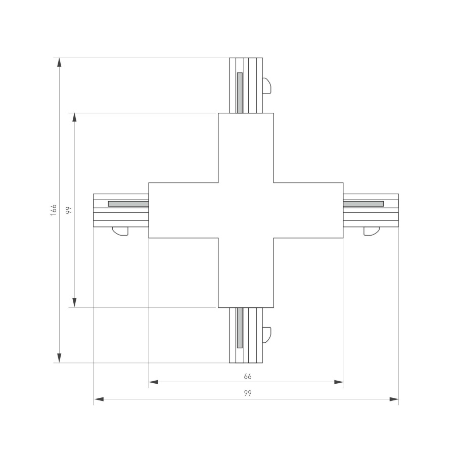 Коннектор крестовой LGD-4TR-CON-X-WH (C) (Arlight, IP20 Пластик, 3 года)