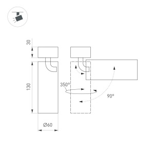 Светильник SP-GABI-SURFACE-FLAP-R60-12W Warm3000 (WH, 60 deg, 230V) (Arlight, IP40 Металл, 5 лет)