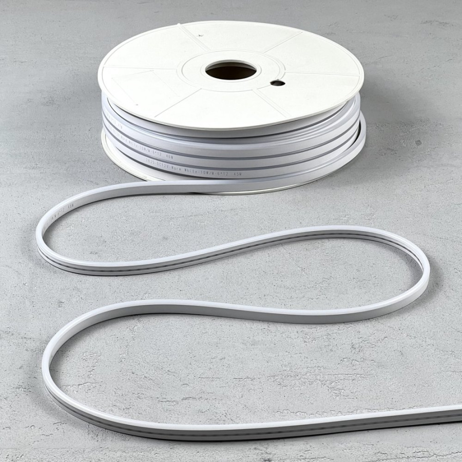 Односторонний Гибкий Неон 8х16мм Тепло-Белый 24В, IP65