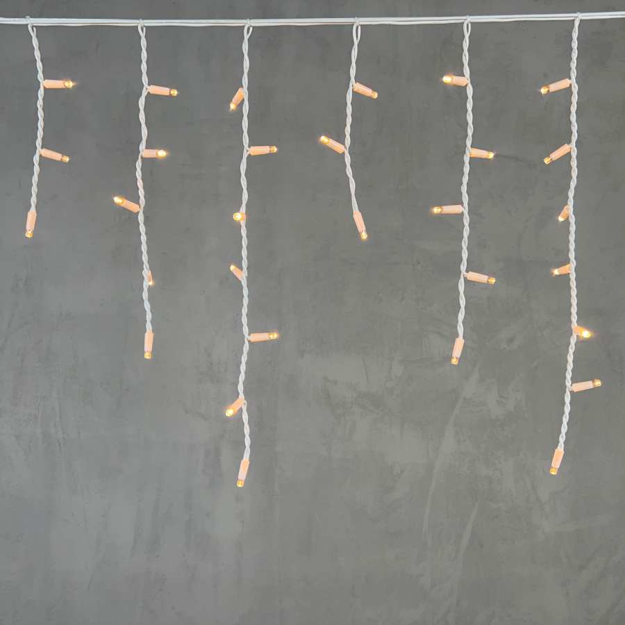 Гирлянда Бахрома 3,1 x 0,5 м Экстра Тепло-Белая 220В, 120 LED, Провод Белый Каучук, IP65