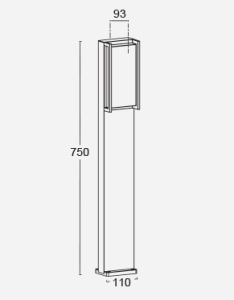 Светильник "Qubo" Bollard light  220V LED 17.3W 3000K G4157.  Цвет: темно серый