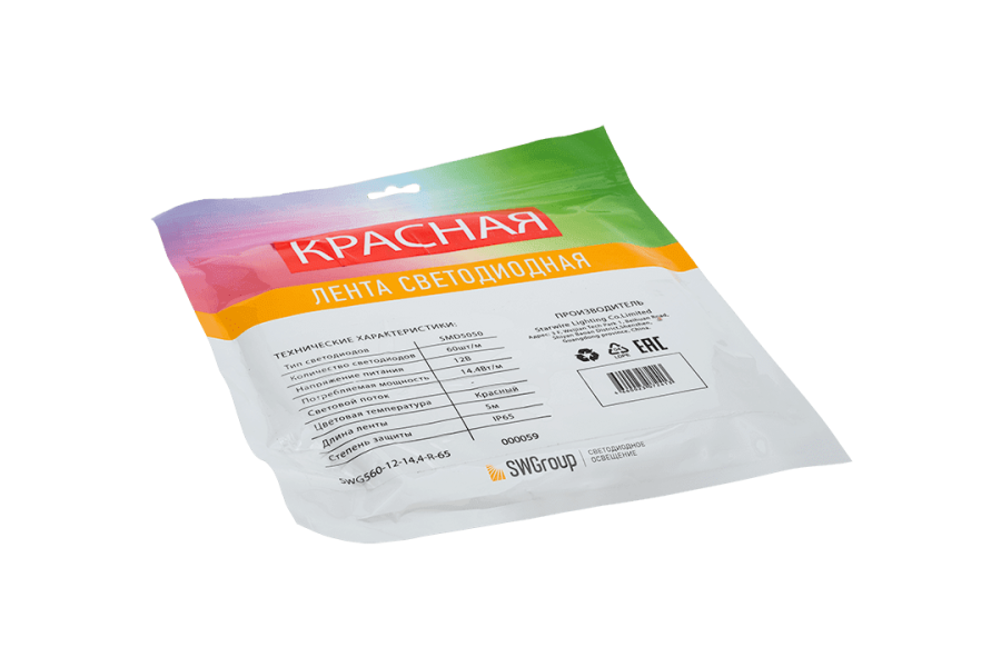 Лента светодиодная SWG SWG560, IP65, красный