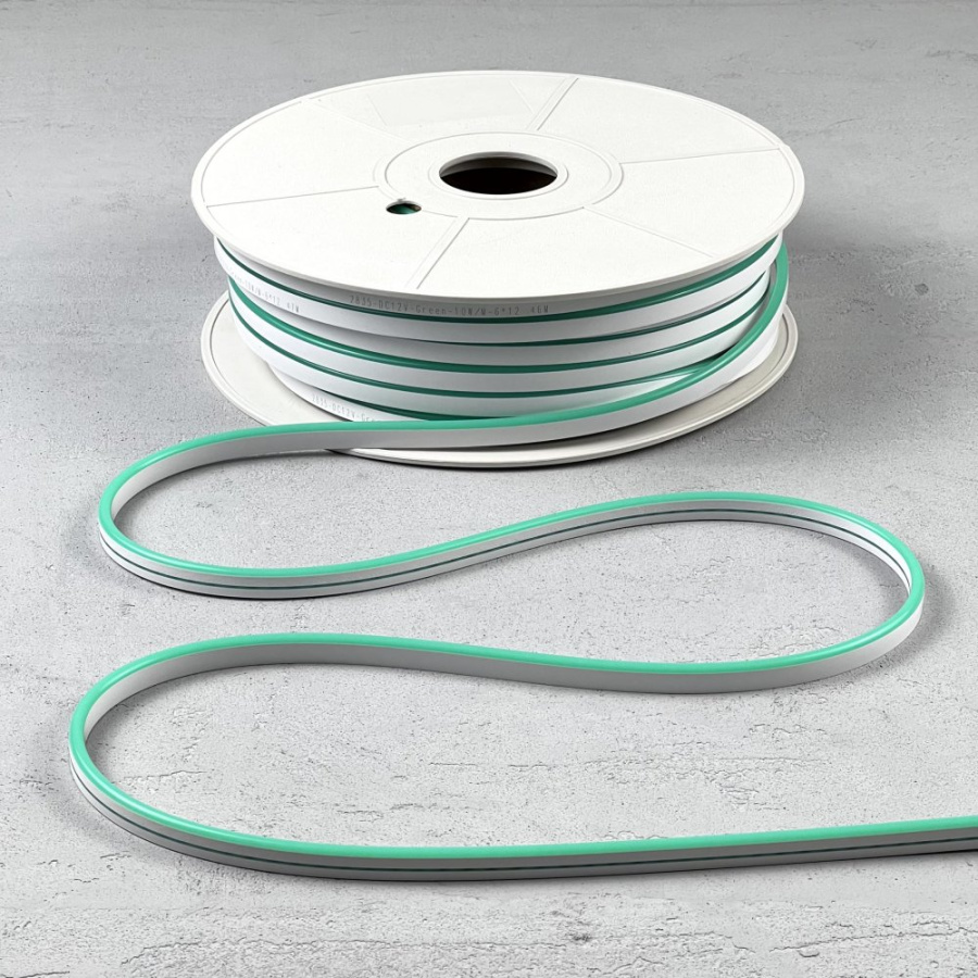 Односторонний Гибкий Неон 8х16мм Зеленый 12В, IP65