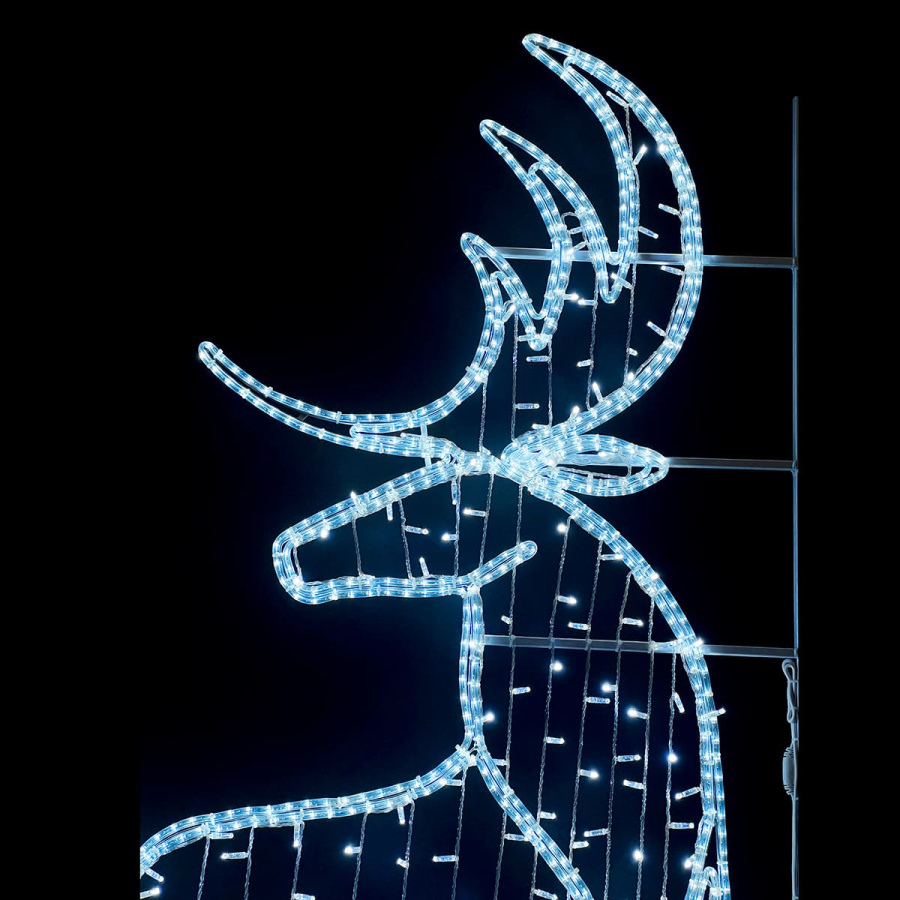 Светодиодная консоль «Олень в Фас» 100 х 250 см, Белая, 220В